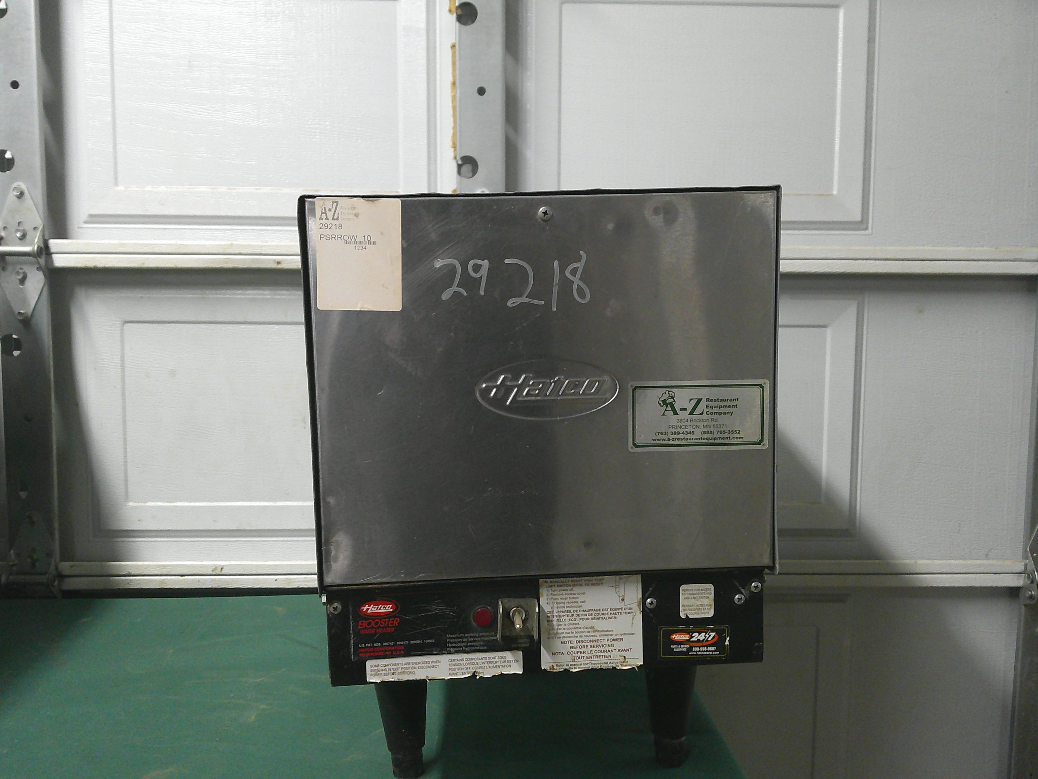 HATCO BOOSTER WATER HEATER NSF