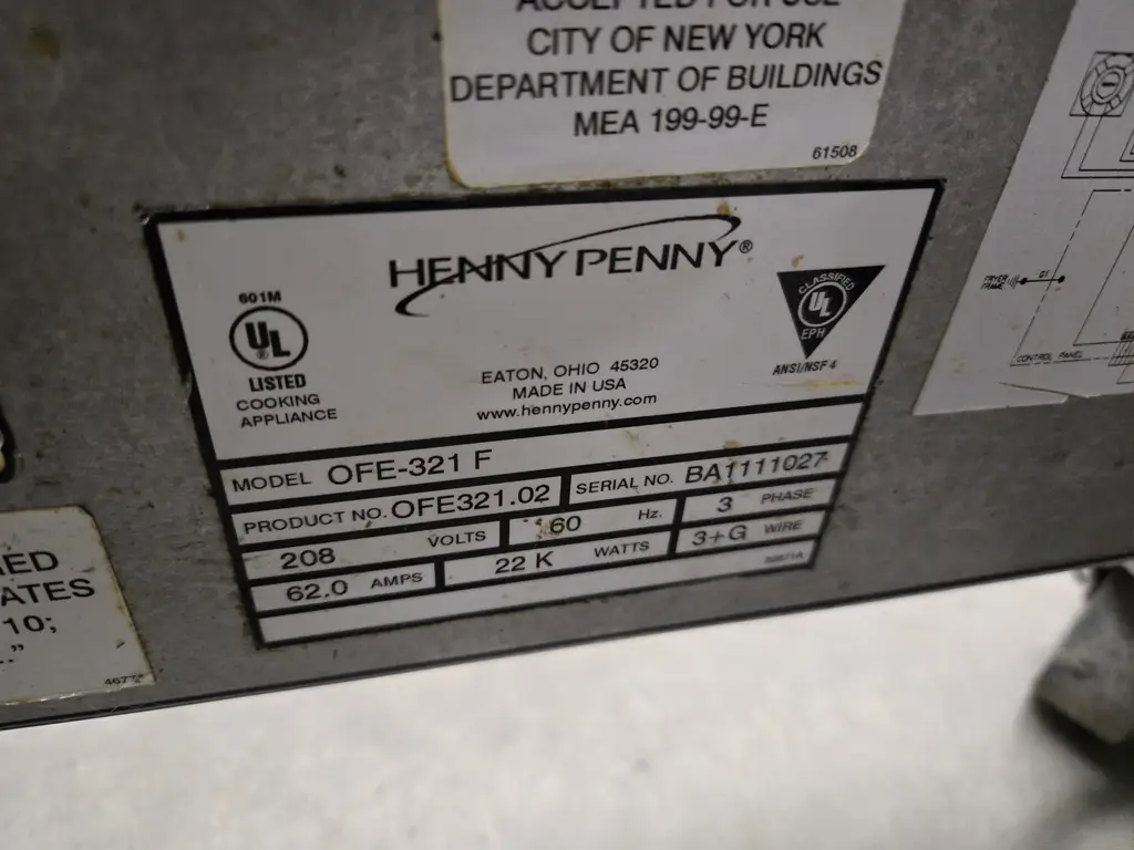 HENNY PENNY 2 BASKET FRYER