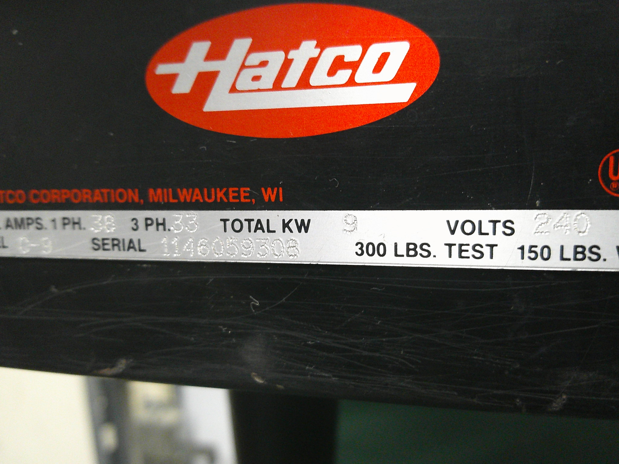 HATCO BOOSTER HEATER