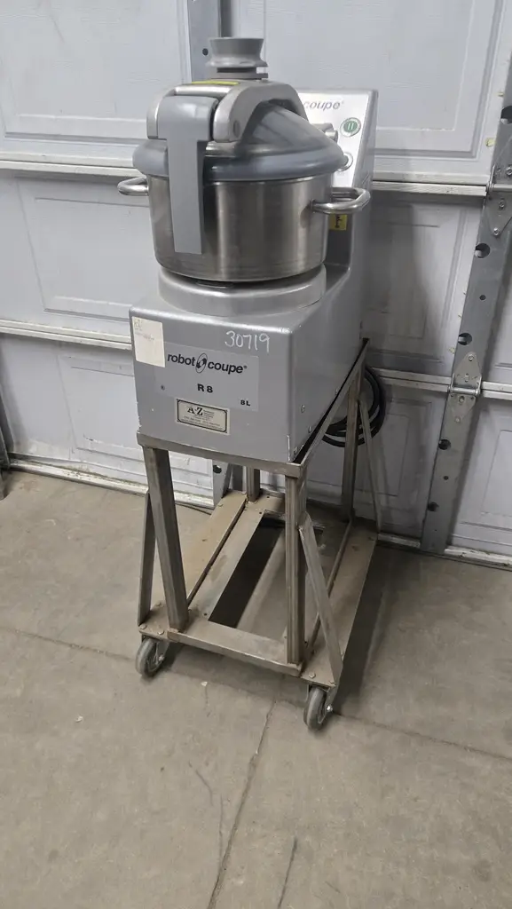 ROBOT COUPE FOOD PROCESSOR ON CART WITH CASTERS
