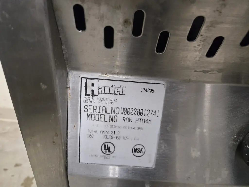 RANDELL S/S 4 HOLE STEAM TABLE