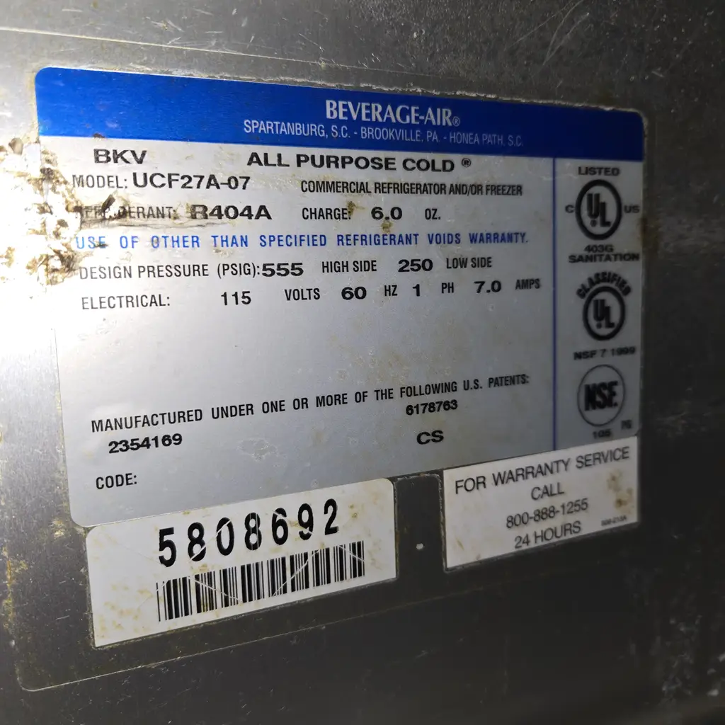 SUPERIOR 1 DOOR UC COOLER