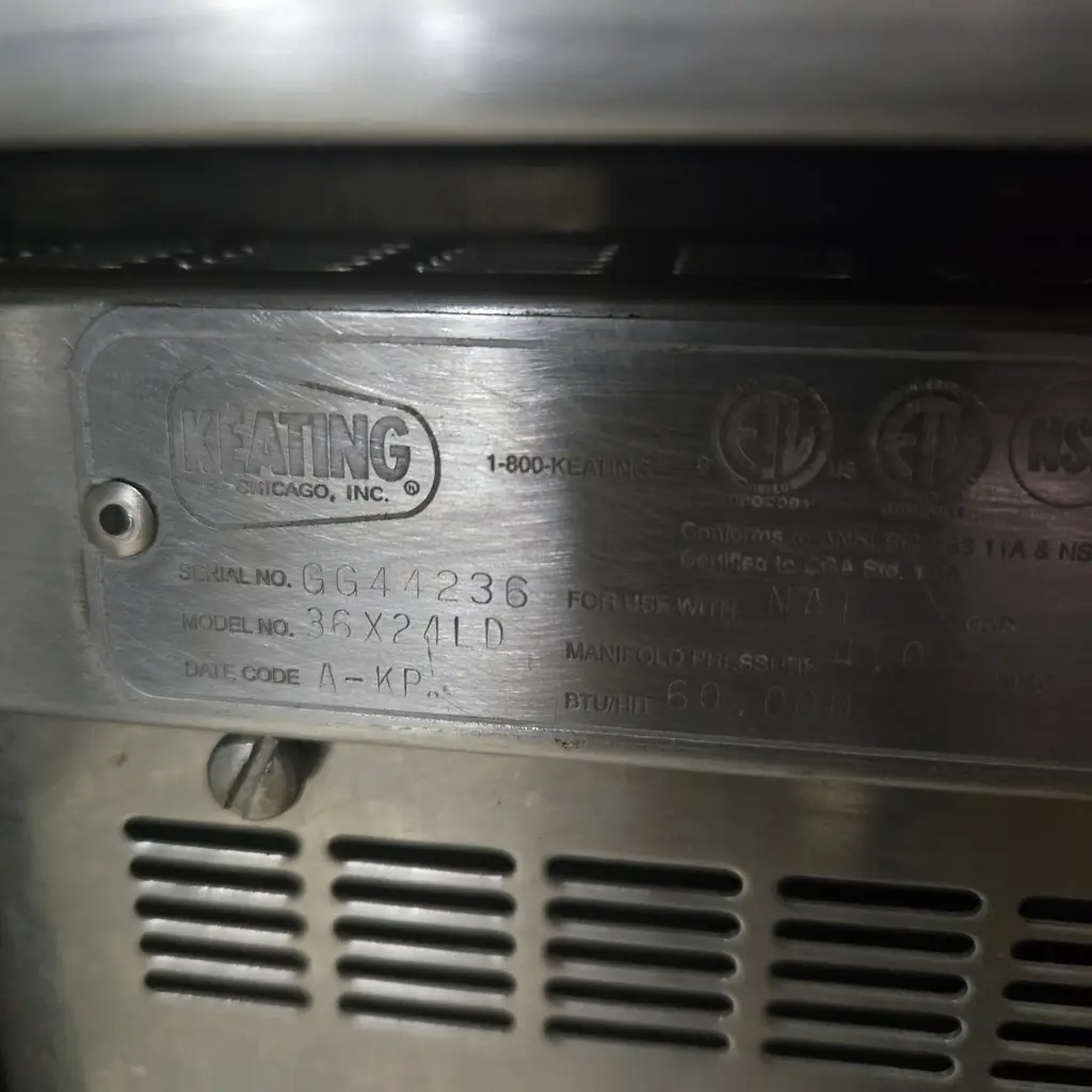 KEATING 36IN GRIDDLE