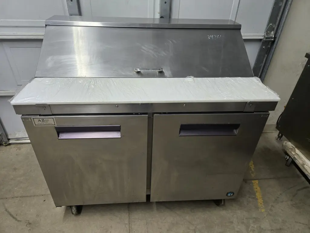 HOSHIZAKI 48 INCH 2 DOOR PREP TABLE ON CASTERS - ETL APPROVED