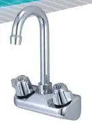 4 INCH ON CENTER WALL MOUNT FAUCET WITH 6 INCH GOOSENECK SPOUT
