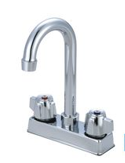 4 INCH ON CENTER DECK MOUNT FAUCET WITH 6 INCH GOOSENECK SPOUT