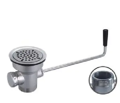 LEVER DRAIN / MECHANICAL DRAIN WITH DUAL THREADING AND STAINLESS STEEL STRAINER - FITS  3.5 INCH OPENINGS