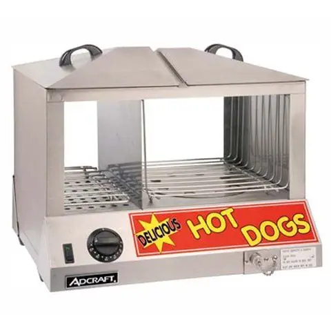 ADCRAFT SIDE BY SIDE HOT DOG STEAMER AND BUN WARMER