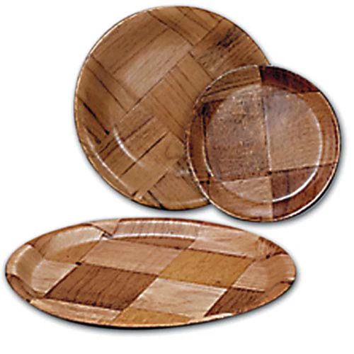 WOVEN WOOD PLATE - 10 INCH DIAMETER