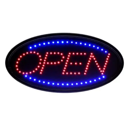 LED OPEN SIGN - OVAL - 19 X 10
