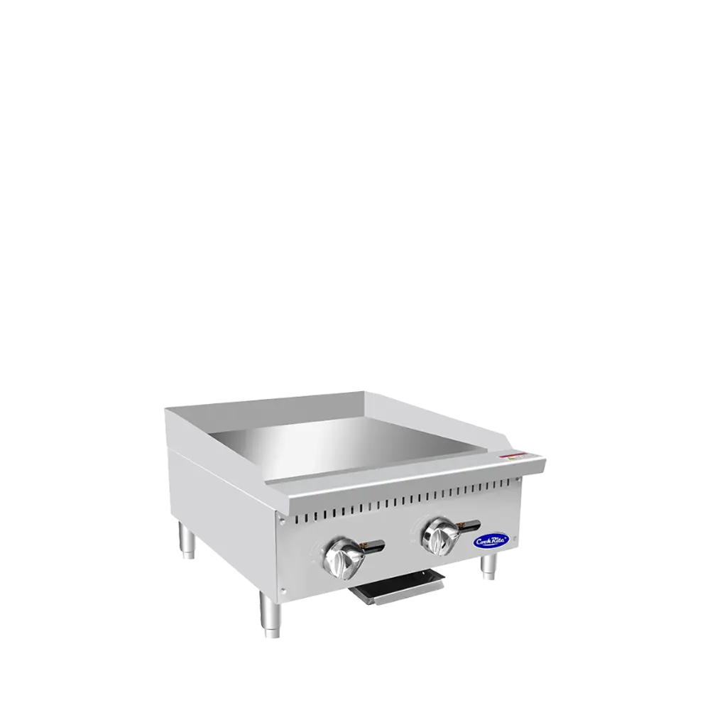 ATOSA 24 INCH MANUAL CONTROL GRIDDLE WITH 2 BURNERS - 60000 BTU