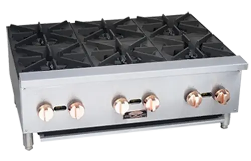 COPPER BEACH 6 BURNER COUNTERTOP HOT PLATE - 150000 BTU - ETL APPROVED
