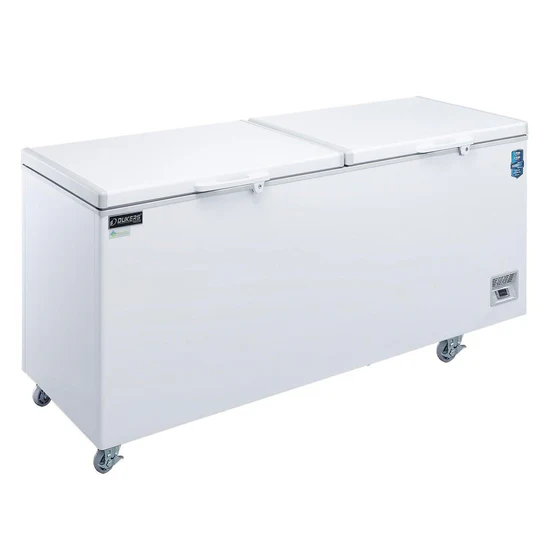 DUKERS 83 INCH CHEST FREEZER ON CASTERS WITH 24.1 CUBIC FOOT CAPACITY - ETL APPROVED
