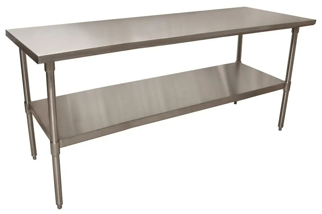 30 x 72 STAINLESS STEEL WORKTABLE WITH GALVANIZED LEGS AND UNDERSHELF