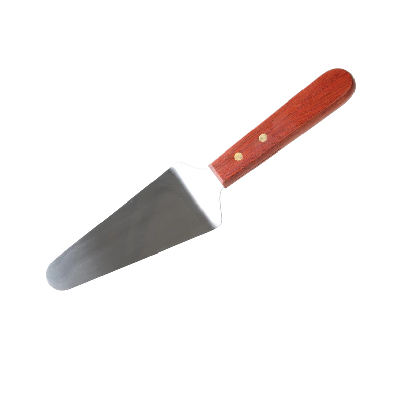 2-1/2 X 6 INCH STAINLESS STEEL PIZZA PIE SERVER WITH WOOD HANDLE
