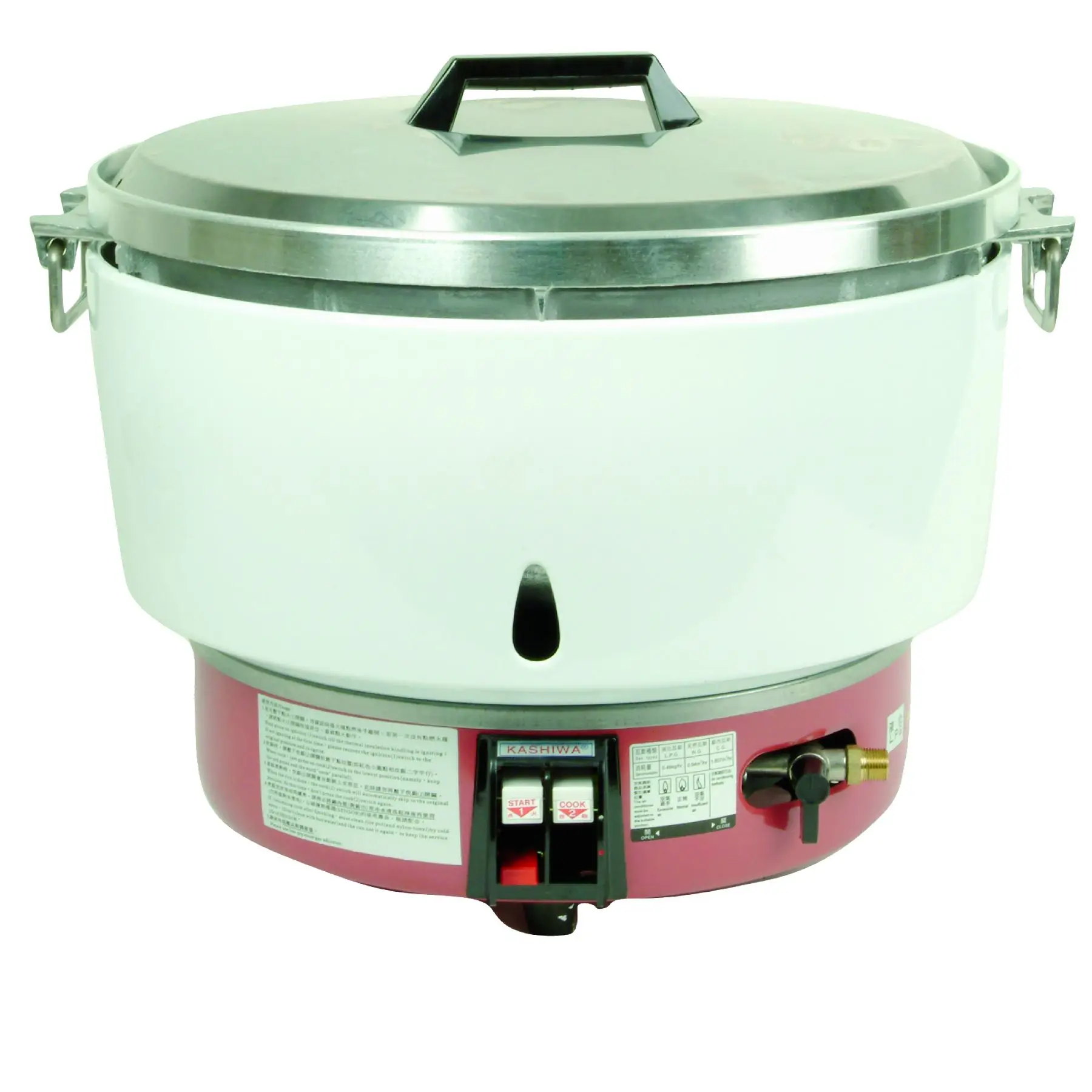 THUNDER GROUP 50 CUP NATURAL GAS RICE COOKER WITH FLAME FAILURE SAFETY DEVICE - 34600 BTU