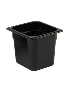 BLACK SIXTH SIZE 6 INCH DEEP ANTI-JAM POLYCARBONATE FOOD PAN