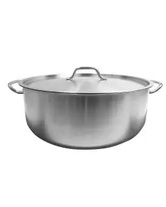 25 QT STAINLESS STEEL BRAZIER WITH INDUCTION READY BASE AND COVER