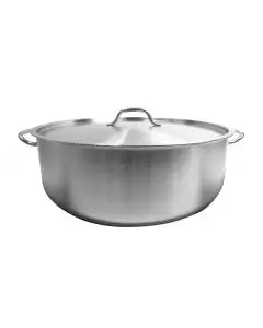 30 QT STAINLESS STEEL BRAZIER WITH INDUCTION READY BASE AND COVER