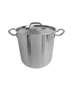 16 QT STAINLESS STEEL STOCK POT WITH INDUCTION READY BASE AND COVER