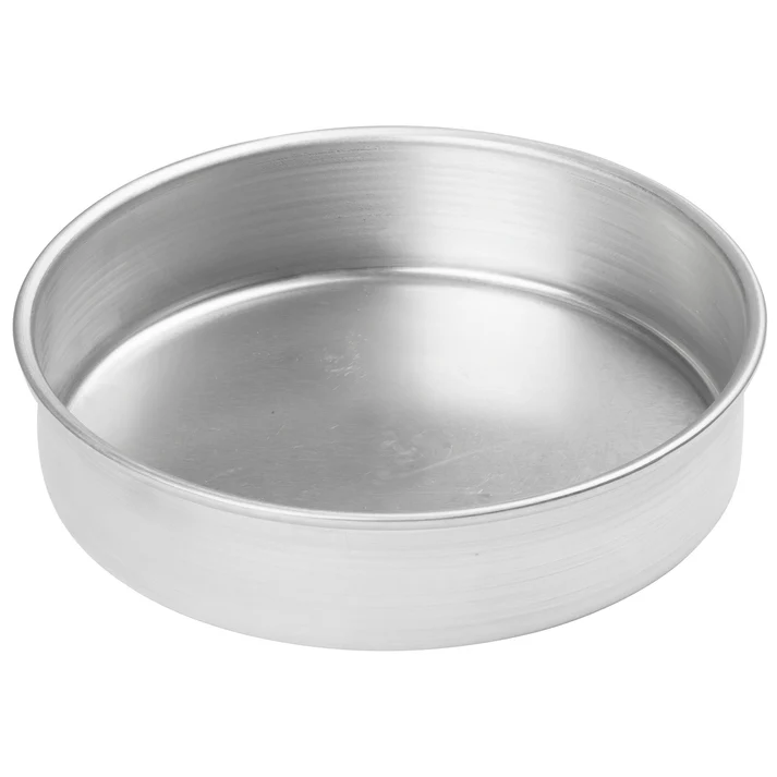 8 INCH ROUND ALUMINUM LAYER CAKE PAN - 2 INCHES DEEP