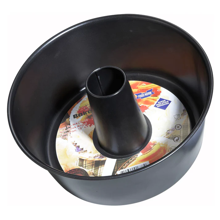 10 INCH CARBON STEEL ANGEL CAKE PAN WITH NON STICK COATING - 4 INCH DEEP