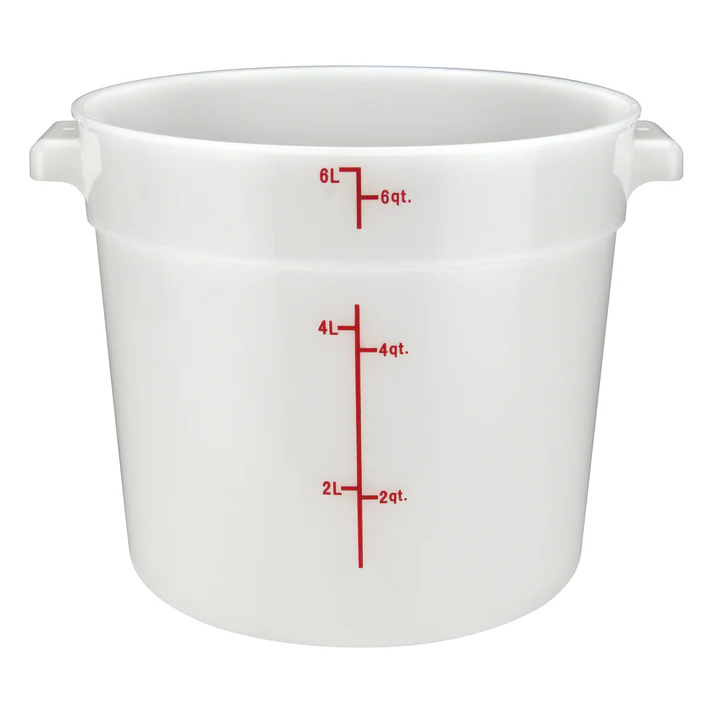 6 QT POLYPROPYLENE ROUND STORAGE CONTAINER - WHITE
