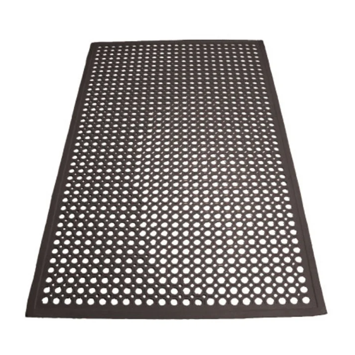 3 X 5 FOOT RUBBER ANTI-FATIGUE FLOOR MAT - BLACK