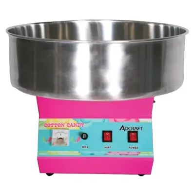 ADCRAFT COTTON CANDY MACHINE WITH 21 INCH STAINLESS STEEL SPINNING BOWL - ETL APPROVED