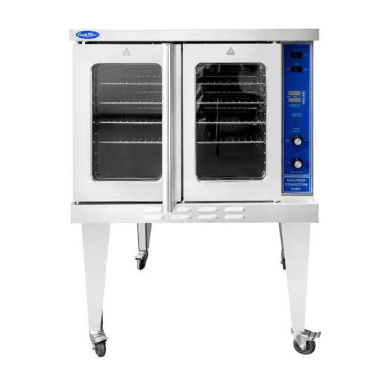 ATOSA STANDARD DEPTH CONVECTION OVEN ON CASTERS - 46000 BTU - NATURAL GAS - ETL APPROVED