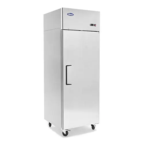 ATOSA 1 DOOR FREEZER ON CASTERS WITH 21.4 CUBIC FOOT CAPACITY AND TOP MOUNT COMPRESSOR - ETL APPROVED