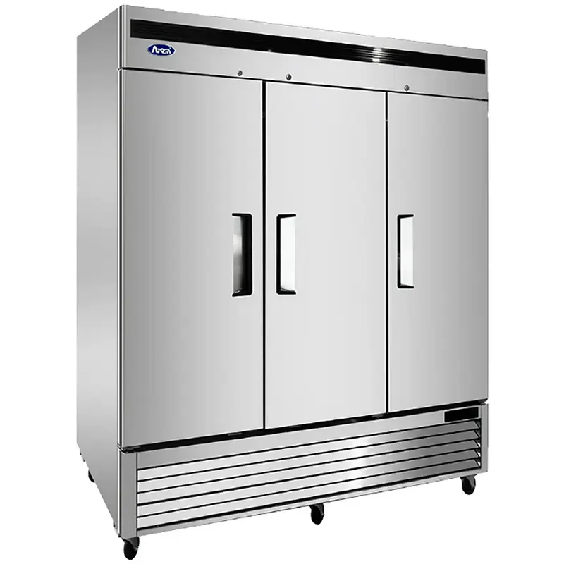 ATOSA 3 DOOR FREEZER ON CASTERS WITH 68 CUBIC FOOT CAPACITY AND BOTTOM MOUNT COMPRESSOR - ETL APPROVED