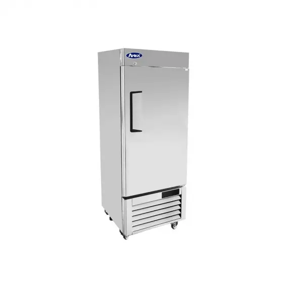 ATOSA LOW HEIGHT 1 DOOR COOLER ON CASTERS WITH 8.3 CUBIC FOOT CAPACITY AND BOTTOM MOUNT COMPRESSOR - ETL APPROVED