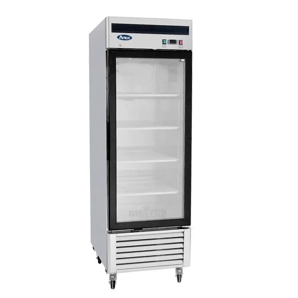 ATOSA 1 GLASS DOOR FREEZER ON CASTERS WITH 19.1 CUBIC FOOT CAPACITY AND BOTTOM MOUNT COMPRESSOR - ETL APPROVED