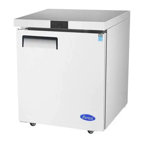 ATOSA 1 DOOR UNDER COUNTER FREEZER ON CASTERS WITH 7.2 CUBIC FOOT CAPACITY AND STAINLESS STEEL BODY - ETL APPROVED