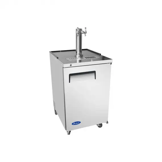 ATOSA 23 INCH DIRECT DRAW KEG COOLER ON CASTERS WITH 1 TOWER AND 1 DOOR - ETL APPROVED