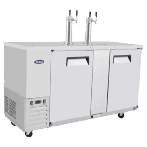 ATOSA 68 INCH DIRECT DRAW KEG COOLER ON CASTERS WITH 2 TOWERS AND 2 DOORS - ETL APPROVED