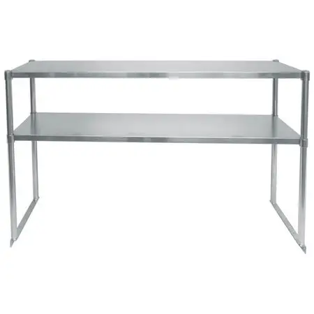 STAINLESS STEEL 60 INCH DOUBLE OVER SHELF FOR PREP TABLES - ETL APPROVED