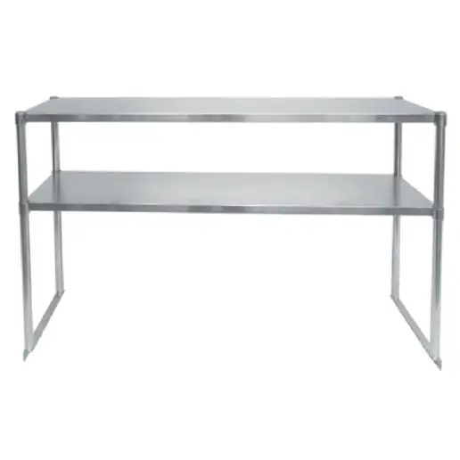 STAINLESS STEEL 72 INCH DOUBLE OVER SHELF FOR PREP TABLES - ETL APPROVED