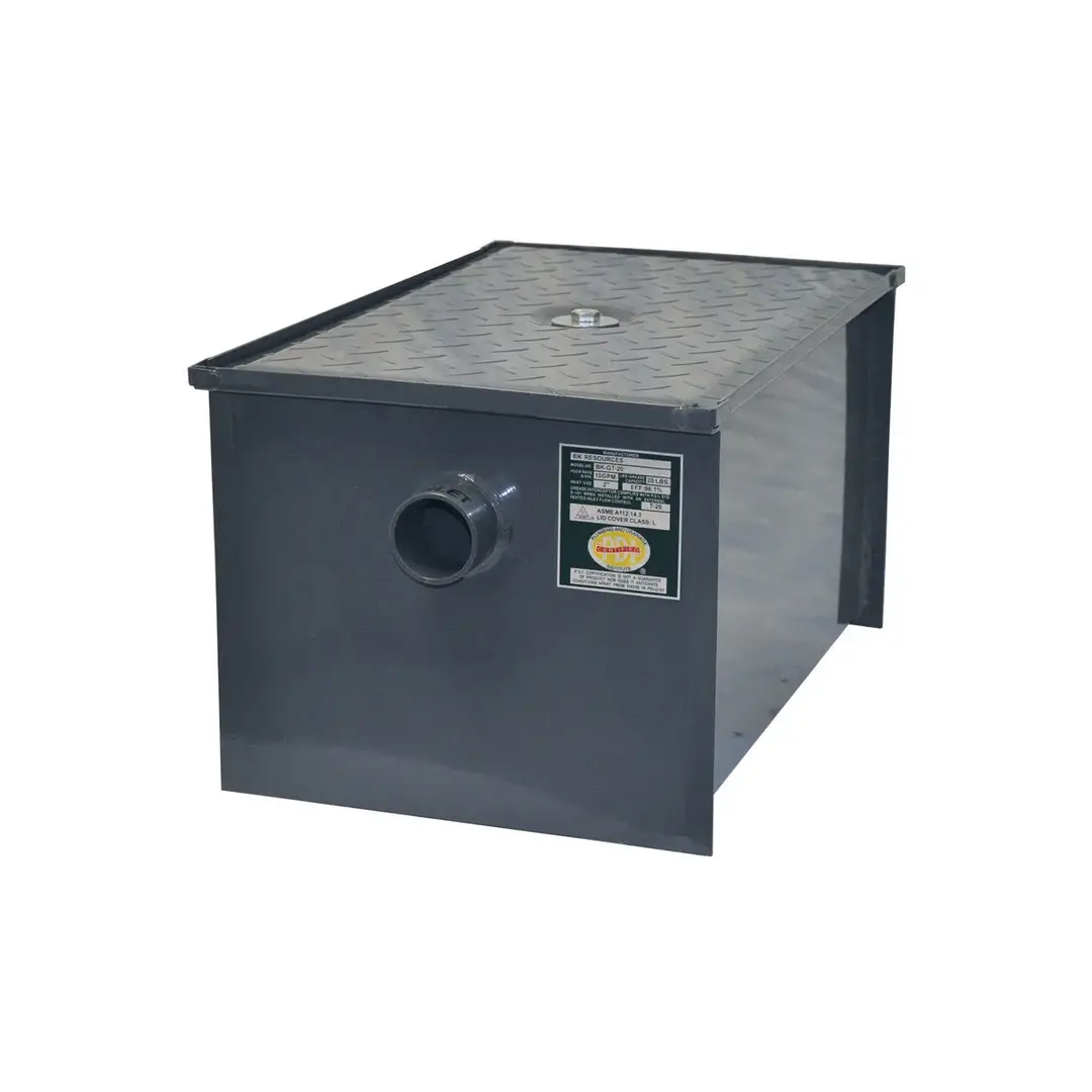 20 GPM CARBON STEEL GREASE TRAP / INTERCEPTOR WITH 40 LB CAPACITY