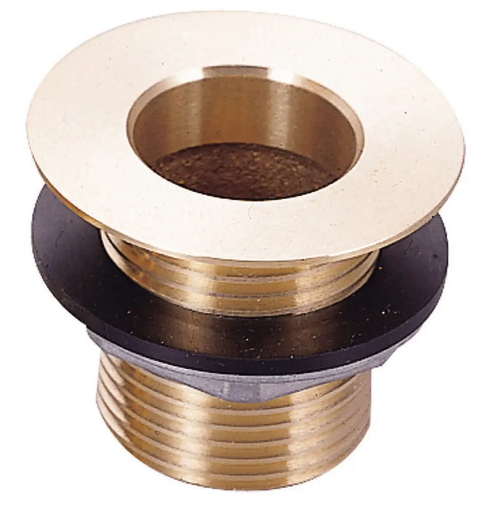 1 INCH NPS BRASS DRAIN PLUG WITH 1-7/8 INCH FLANGE - 1-1/2 INCHES LONG