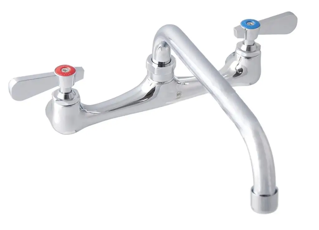 8 INCH ON CENTER SPLASH MOUNT FAUCET WITH 12 INCH SWING SPOUT - LEAD FREE - STANDARD DUTY - NSF61