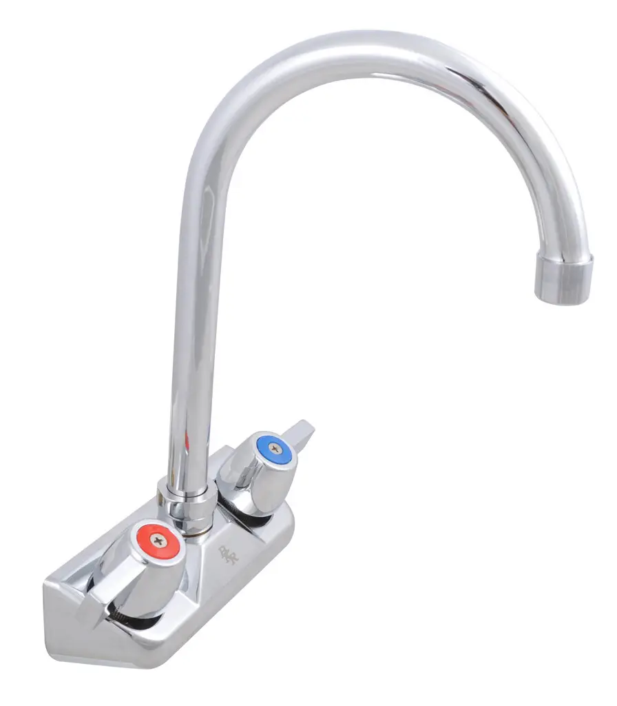4 INCH ON CENTER SPLASH MOUNT FAUCET WITH 3 INCH GOOSENECK SPOUT - LEAD FREE - STANDARD DUTY - NSF61