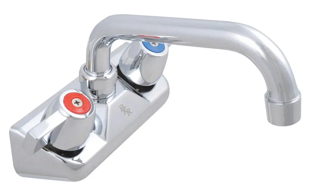 4 INCH ON CENTER SPLASH MOUNT FAUCET WITH 6 INCH SWING SPOUT - LEAD FREE - STANDARD DUTY - NSF61