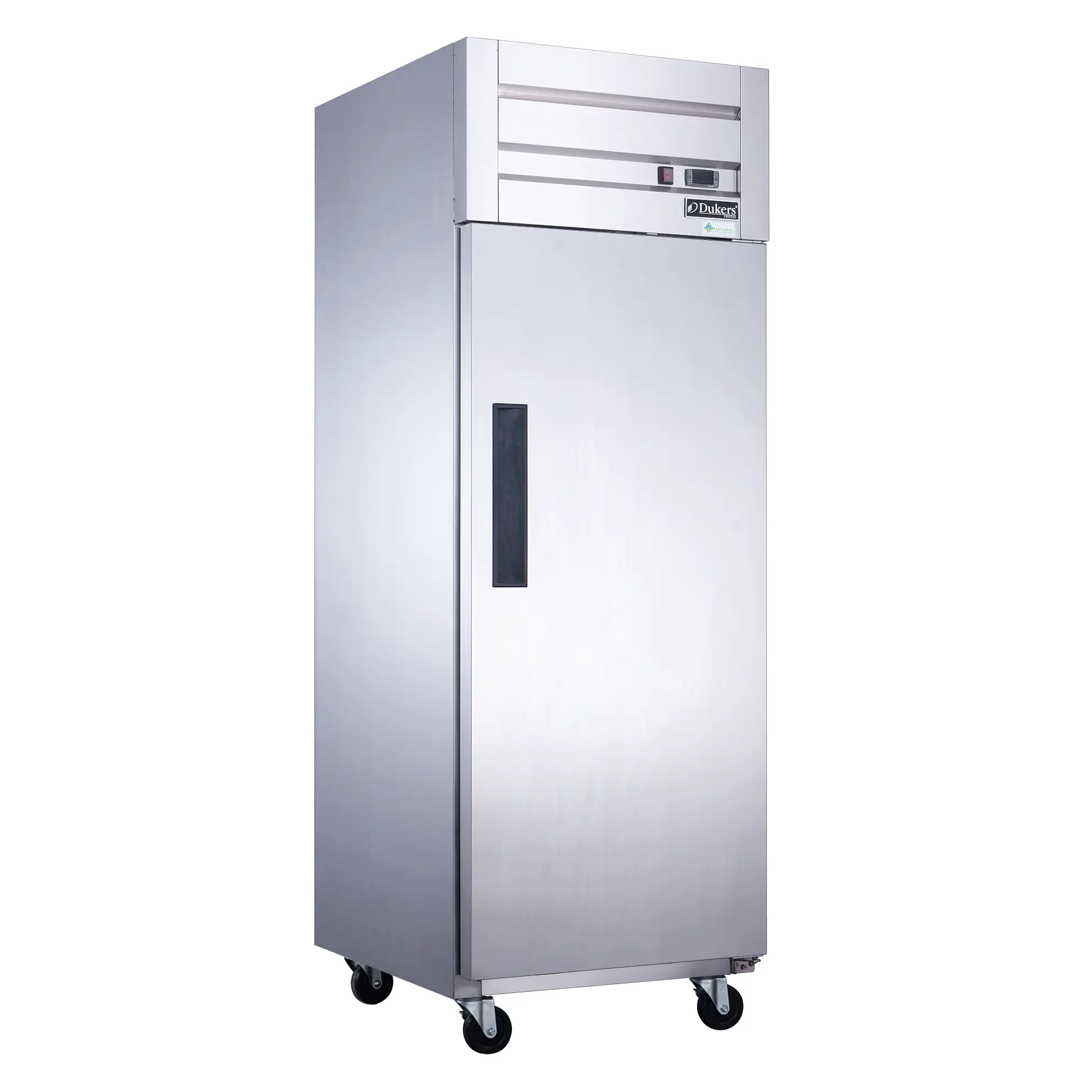DUKERS 1 DOOR COOLER ON CASTERS WITH 18.31 CUBIC FOOT CAPACITY AND TOP MOUNT COMPRESSOR - ETL APPROVED