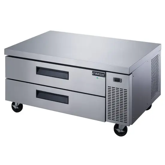 DUKERS 60 INCH CHEFS BASE ON CASTERS WITH 2 DRAWERS AND STAINLESS STEEL BODY - ETL APPROVED