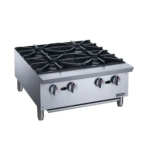 DUKERS 4 BURNER COUNTER TOP HOT PLATE WITH MANUAL CONTROLS - 112000 BTU - ETL APPROVED