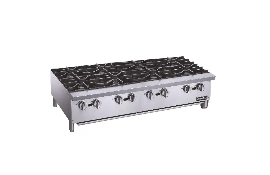 DUKERS 8 BURNER COUNTER TOP HOT PLATE WITH MANUAL CONTROLS - 224000 BTU - ETL APPROVED