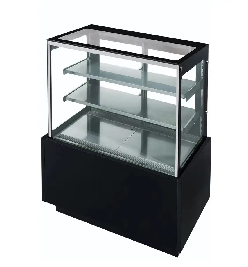 DUKERS 36 INCH REFRIGERATED BAKERY DISPLAY CASE WITH ADJUSTABLE SHELVES AND STRAIGHT GLASS FRONT - ETL APPROVED