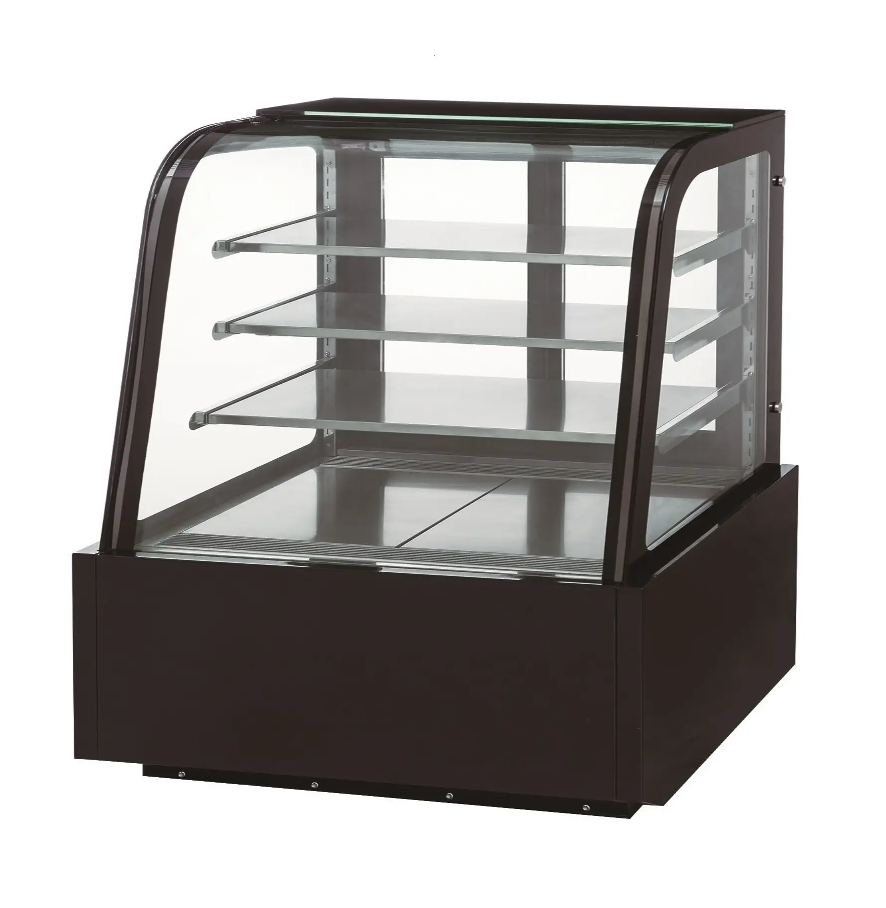 DUKERS 48 INCH REFRIGERATED BAKERY DISPLAY CASE WITH ADJUSTABLE SHELVES AND CURVED GLASS FRONT - ETL APPROVED